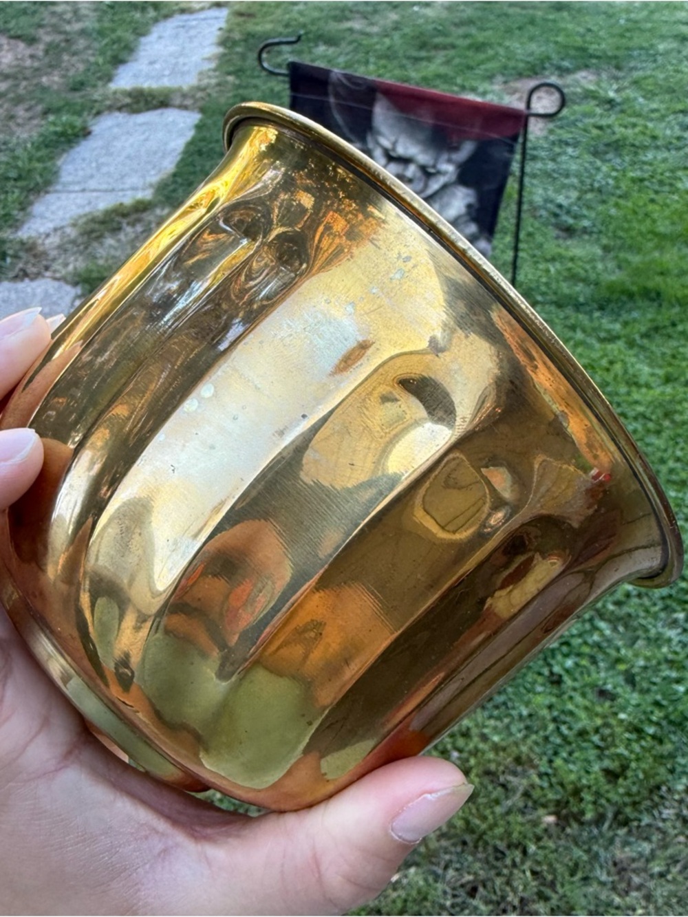 Vintage Brass MCM Old World Farmhouse Boho Cottagecore Planter - Picture 3 of 4